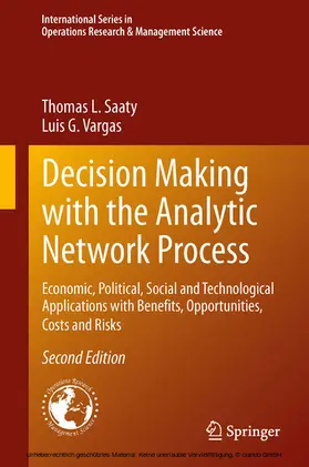 Saaty / Vargas |  Decision Making with the Analytic Network Process | eBook | Sack Fachmedien