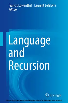 Lowenthal / Lefebvre |  Language and Recursion | eBook | Sack Fachmedien