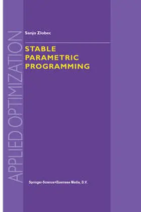 Zlobec | Stable Parametric Programming | E-Book | sack.de