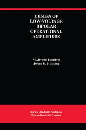 Fonderie / Huijsing | Design of Low-Voltage Bipolar Operational Amplifiers | E-Book | www.sack.de