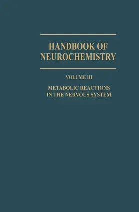 Lajtha | Metabolic Reactions in the Nervous System | Buch | 978-1-4615-7162-9 | www.sack.de