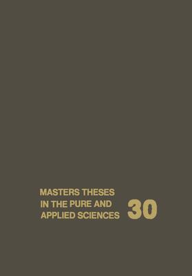 Shafer | Masters Theses in the Pure and Applied Sciences | Buch | 978-1-4615-7390-6 | sack.de