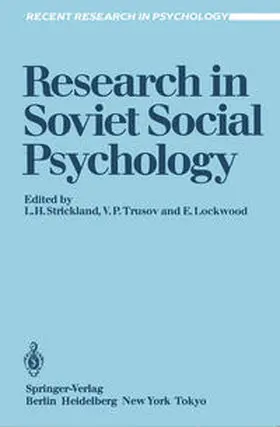 Strickland / Trusov / Lockwood |  Research in Soviet Social Psychology | eBook | Sack Fachmedien