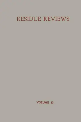 Gunther |  Residue Reviews | Buch |  Sack Fachmedien
