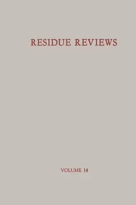 Gunther |  Residue Reviews / Rückstands-Berichte | Buch |  Sack Fachmedien