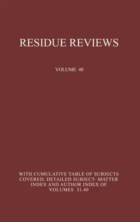 Gunther | Residue Reviews | Buch | 978-1-4615-8478-0 | sack.de