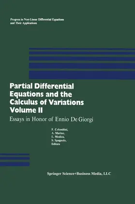 COLOMBINI / SPAGNOLA / MARINO | Partial Differential Equations and the Calculus of Variations | Buch | 978-1-4615-9833-6 | sack.de