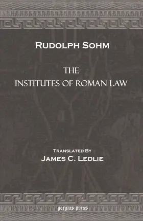 Sohm |  The Institutes of Roman Law | eBook | Sack Fachmedien