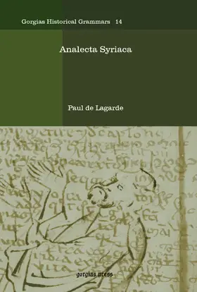 Lagarde |  Analecta Syriaca | eBook | Sack Fachmedien