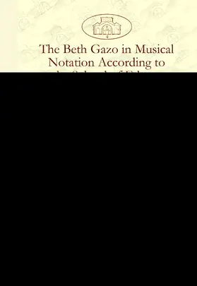  The Beth Gazo in Musical Notation | eBook | Sack Fachmedien