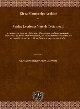 Rossi |  Variae Lectiones Veteris Testamenti | eBook | Sack Fachmedien
