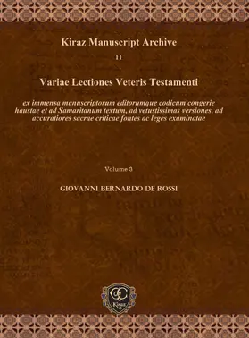 Rossi |  Variae Lectiones Veteris Testamenti | eBook | Sack Fachmedien