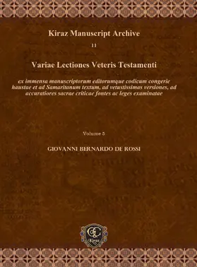 Rossi |  Variae Lectiones Veteris Testamenti | eBook | Sack Fachmedien