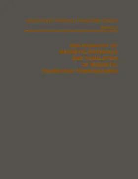 Connolly |  Bibliography of Magnetic Materials and Tabulation of Magnetic Transition Temperatures | eBook | Sack Fachmedien