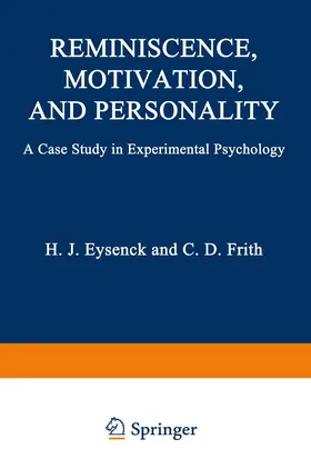 Eysenck |  Reminiscence, Motivation, and Personality | Buch |  Sack Fachmedien