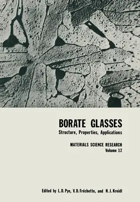 Pye / Fréchette / Kreidl |  Borate Glasses | Buch |  Sack Fachmedien