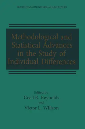 Wilson / Reynolds |  Methodological and Statistical Advances in the Study of Individual Differences | Buch |  Sack Fachmedien