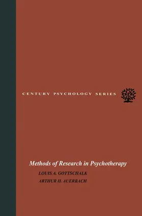 Gottschalk |  Methods of Research in Psychotherapy | Buch |  Sack Fachmedien