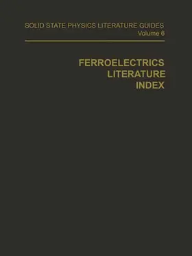 Connolly |  Ferroelectrics Literature Index | Buch |  Sack Fachmedien