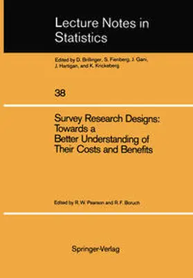 Pearson / Boruch |  Survey Research Designs: Towards a Better Understanding of Their Costs and Benefits | eBook | Sack Fachmedien