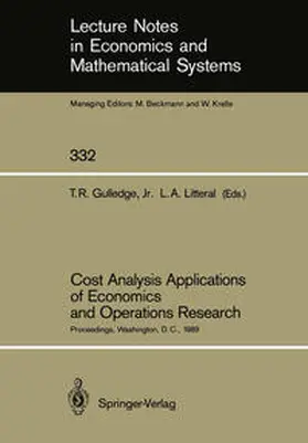 Gulledge / Litteral |  Cost Analysis Applications of Economics and Operations Research | eBook | Sack Fachmedien