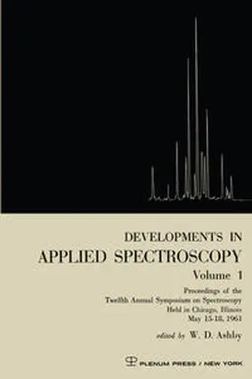 Ashby |  Developments in Applied Spectroscopy Volume 1 | eBook | Sack Fachmedien