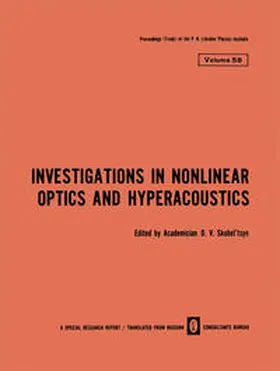 Skobel tsyn | Investigations in Nonlinear Optics and Hyperacoustics | E-Book | sack.de