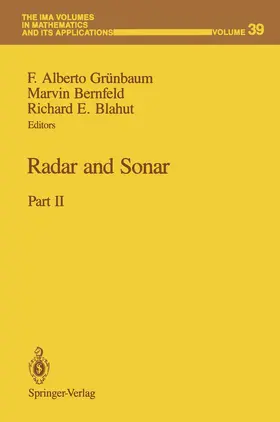 Grünbaum / Blahut / Bernfeld |  Radar and Sonar | Buch |  Sack Fachmedien