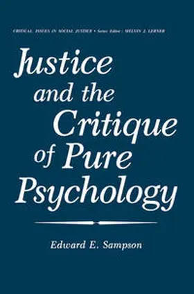 Sampson |  Justice and the Critique of Pure Psychology | eBook | Sack Fachmedien