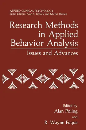 Poling / Fuqua |  Research Methods in Applied Behavior Analysis | Buch |  Sack Fachmedien