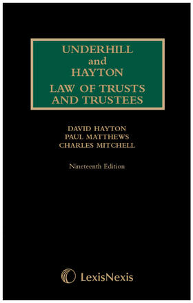 Hayton / Matthews / Mitchell | Underhill and Hayton Law of Trusts and Trustees 1st Supplement to 19th Edition | Buch | 978-1-4743-1029-1 | sack.de