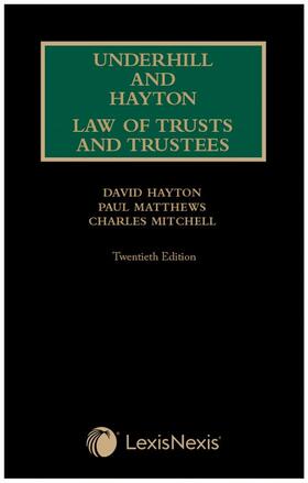 Agnew / Matthews / Mitchell | Underhill and Hayton Law of Trusts and Trustees | Buch | 978-1-4743-1608-8 | sack.de