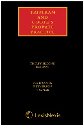 Teverson / D'Costa / Synak |  Tristram and Coote's Probate Practice | Buch |  Sack Fachmedien