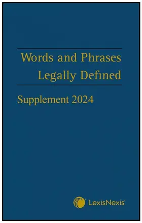 Hay |  Words and Phrases Legally Defined 2024 Supplement | Buch |  Sack Fachmedien
