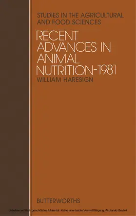 Haresign / Cole / Henrichsmeyer |  Recent Advances in Animal Nutrition | eBook | Sack Fachmedien