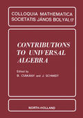 Csákány / Schmidt |  Contributions to Universal Algebra | eBook | Sack Fachmedien