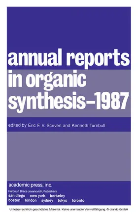 Scriven / Turnbull |  Annual Reports in Organic Synthesis - 1987 | eBook | Sack Fachmedien