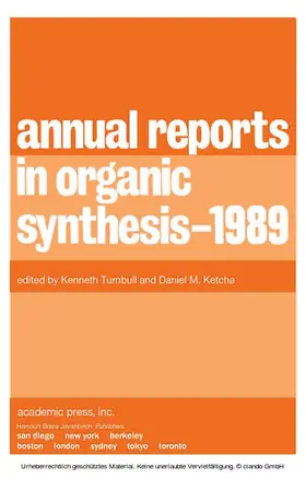 Turnbull / Ketcha |  Annual Reports in Organic Synthesis - 1989 | eBook | Sack Fachmedien