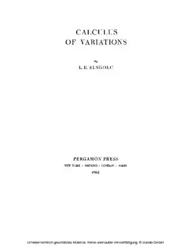 Elsgolc / Sneddon / Stark |  Calculus of Variations | eBook | Sack Fachmedien