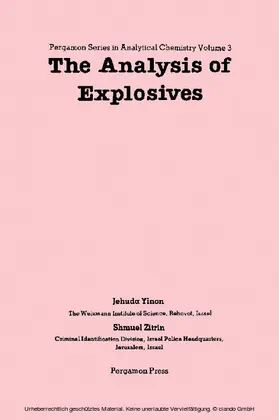 Yinon / Zitrin / Belcher |  The Analysis of Explosives | eBook | Sack Fachmedien