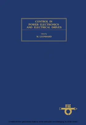 Leonhard |  Control in Power Electronics and Electrical Drives | eBook | Sack Fachmedien