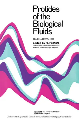 Peeters |  Protides of the Biological Fluids | eBook | Sack Fachmedien