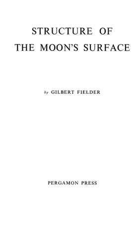 Fielder |  Structure of the Moon's Surface | eBook | Sack Fachmedien