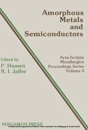 Haasen / Jaffee |  Amorphous Metals and Semiconductors | eBook | Sack Fachmedien