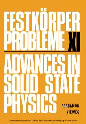 Madelung |  Festkörper Probleme XI | eBook | Sack Fachmedien