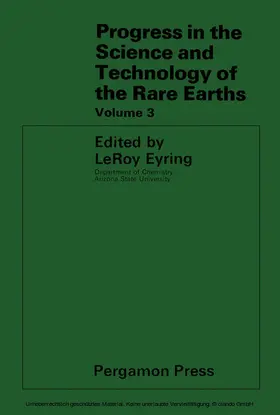 Eyring |  Progress in the Science and Technology of the Rare Earths | eBook | Sack Fachmedien
