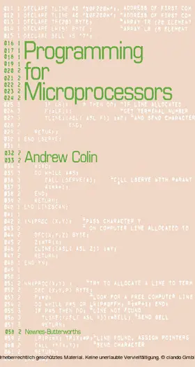Colin |  Programming for Microprocessors | eBook | Sack Fachmedien