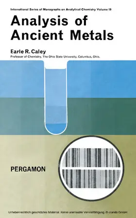 Caley / Belcher / Gordon |  Analysis of Ancient Metals | eBook | Sack Fachmedien