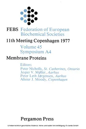 Nicholls / Møller / Jørgensen |  Membrane Proteins | eBook | Sack Fachmedien