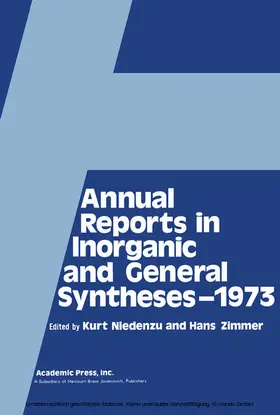 Niedenzu / Zimmer |  Annual Reports in Inorganic and General Syntheses-1973 | eBook | Sack Fachmedien